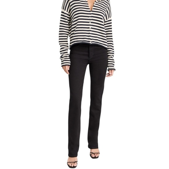 Favorite Daughter The Vivi High Rise Straight Jeans Kingsley Black 24 - Picture 4 of 11